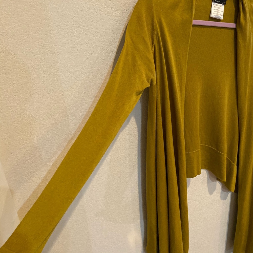 BCBGMaxAzria Mustard Yellow Asymmetrical Cardigan - Picture 9 of 9